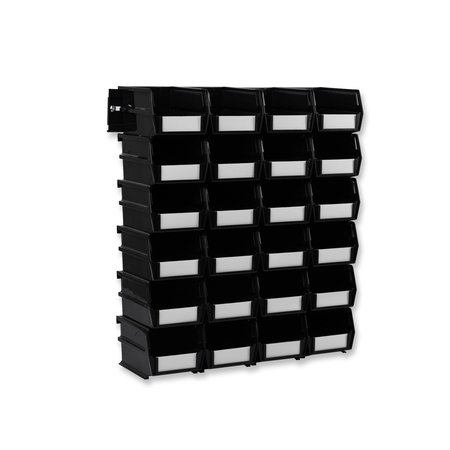 Triton Products Polypropylene Wall Storage Bin Kit, 5.375 in. D x 3 in. H x 4.125 in. W, Black 3-210BKWS